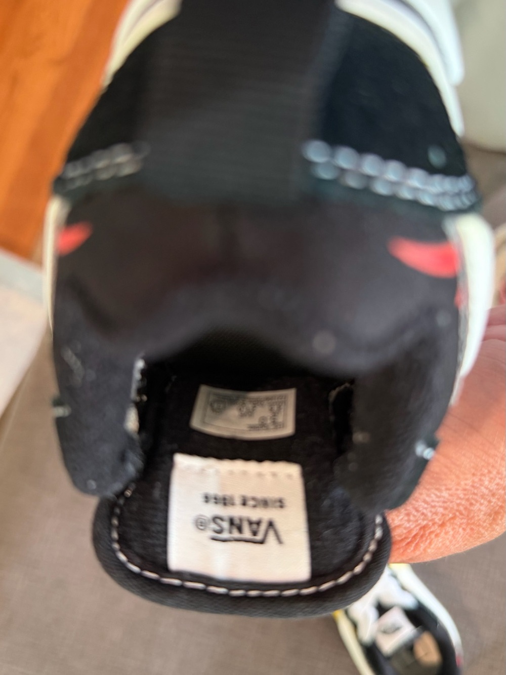 Vans Kids Black Sneakers with Yellow & Red Flame Detail - Picture 5 of 11